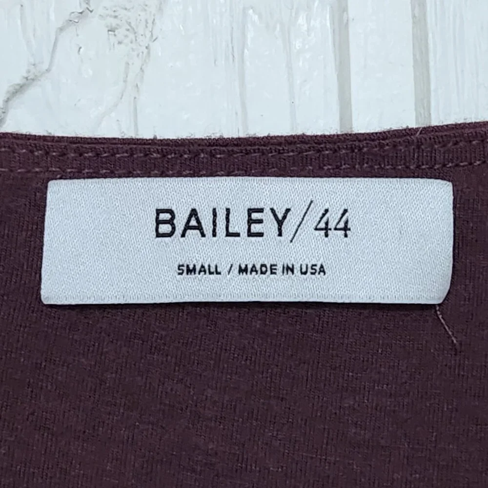 Bailey 44 Plum Ruched One Cold Shoulder Asymmetrical Long Sleeve Top - Size S - Picture 5 of 8